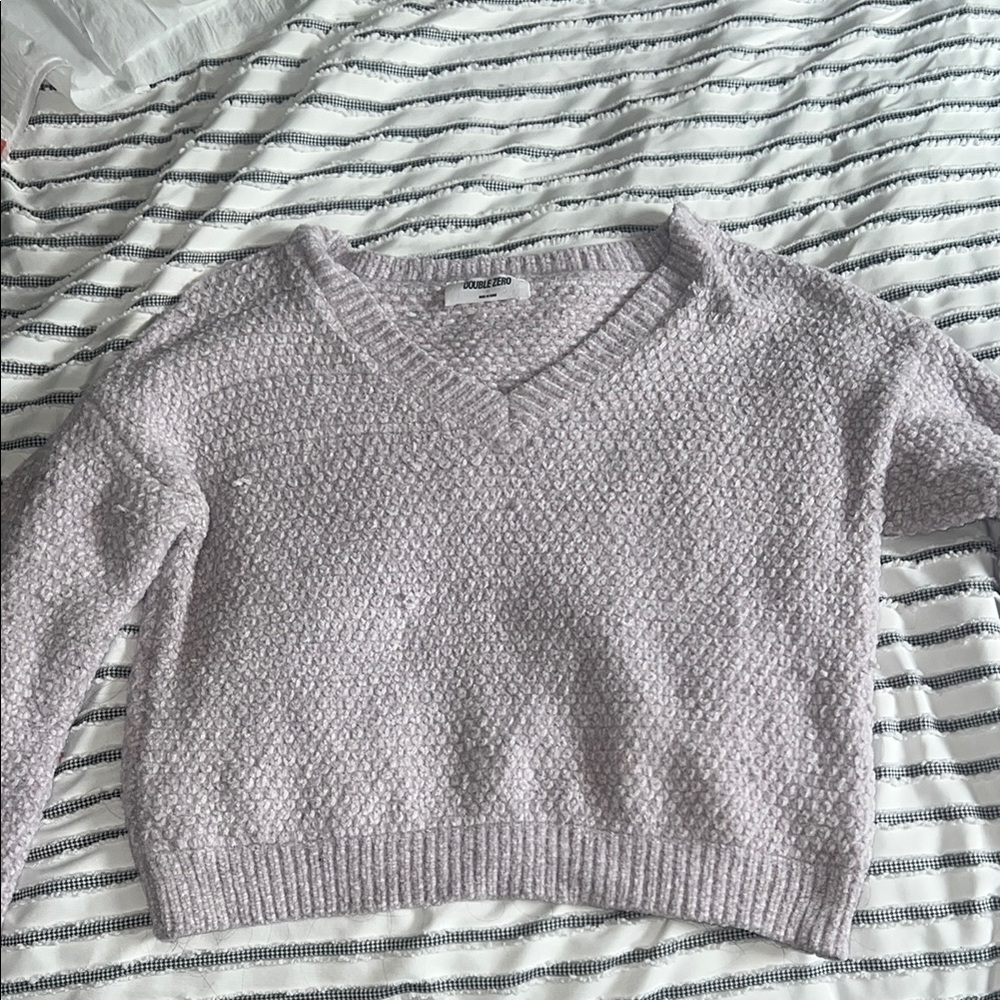 Cozy Textured Sweater in Light Purple